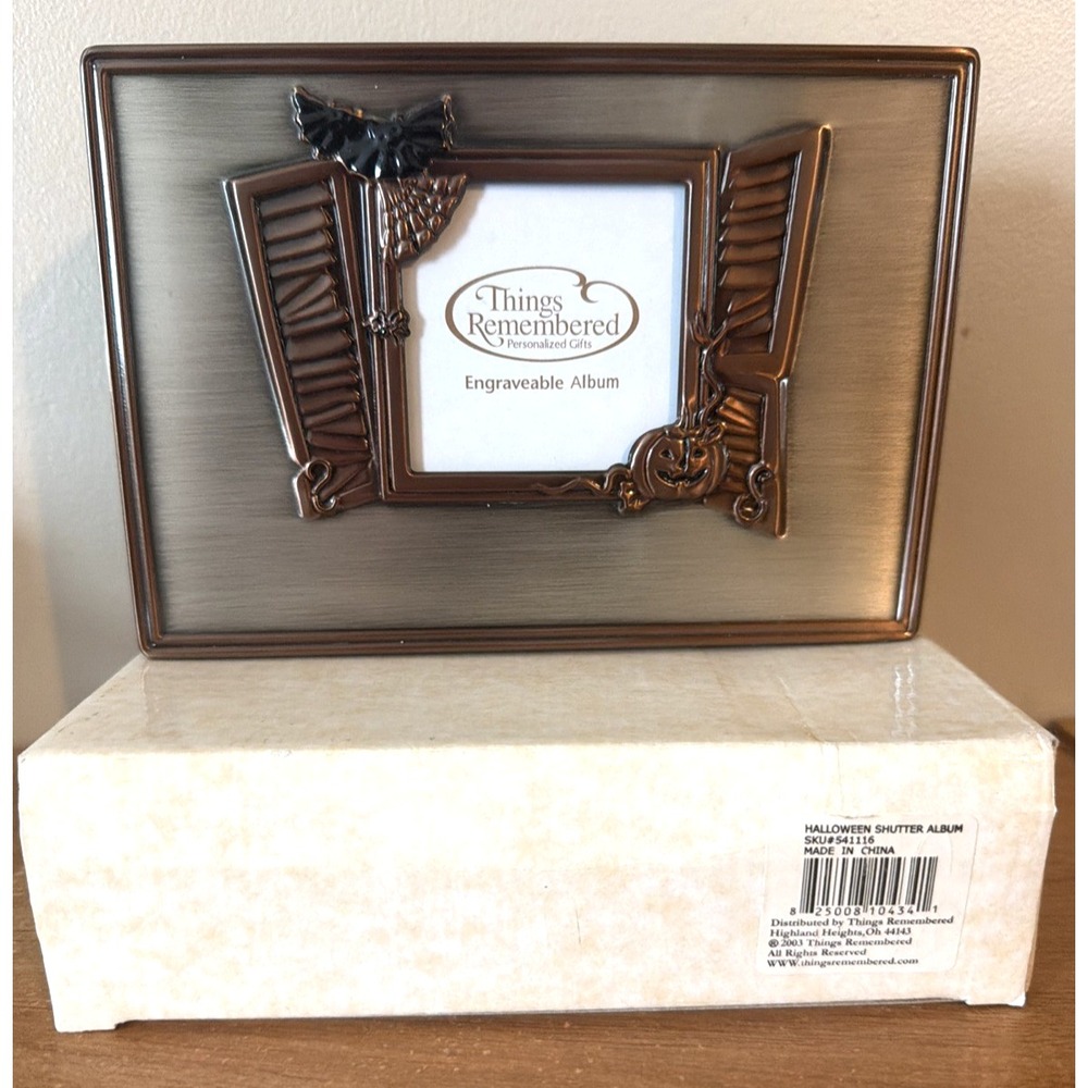 Things Remembered Halloween Shutter Album with Bat & Pumpkin - NEW IN BOX